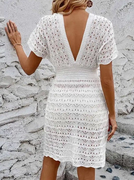 Women's Vacation Deep v eyelet cover up dress