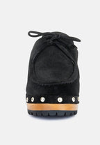 Iroko Suede Tie Detail Stud Clogs