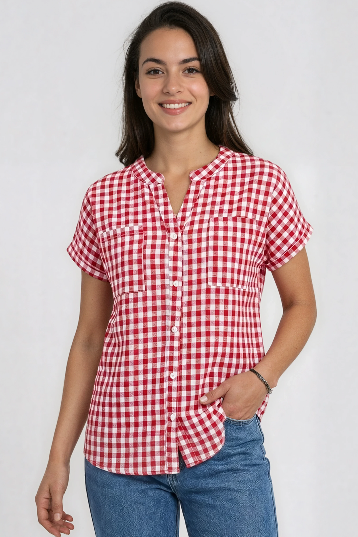 Women's Vacation Gingham top