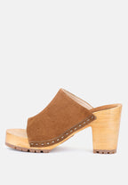 Jarrah Suede Slide Clogs