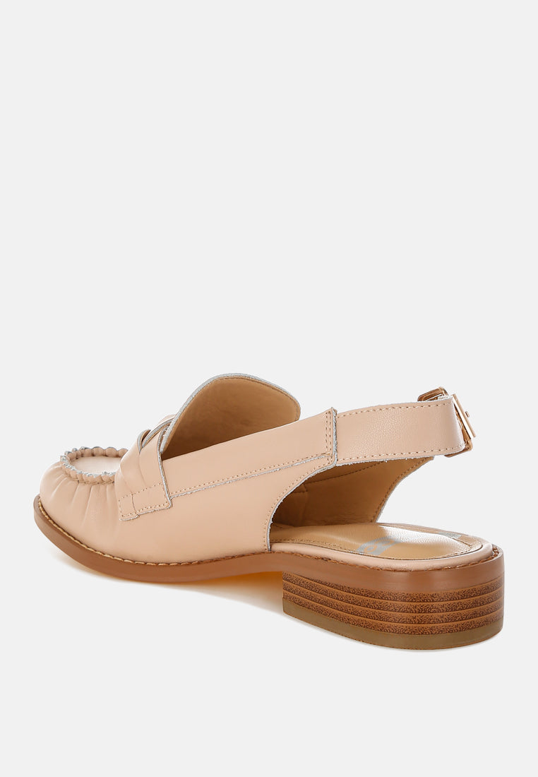Jemykin Genuine Leather Loafer Sandals