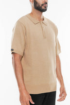 Knit Striped Polo Shirt | Button Closure Pullover