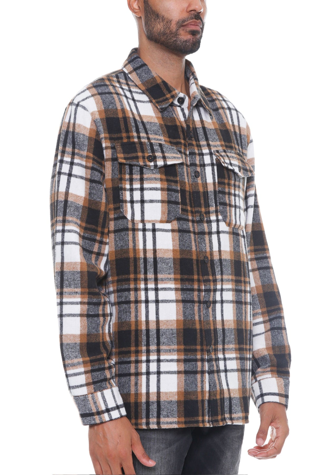 Soft Flannel Shacket | Brushed Checkered Long Sleeve