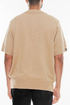 Knit Striped Polo Shirt | Button Closure Pullover