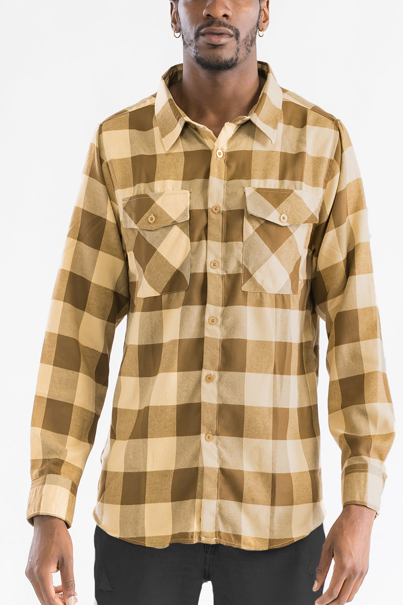 Men's Brushed Flannel Shirt – Cotton Blend