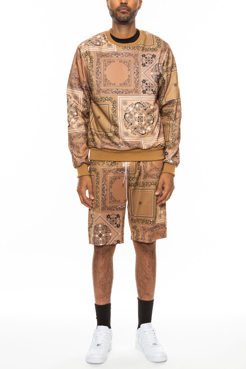 Paisley All Over Print Crew Track Set
