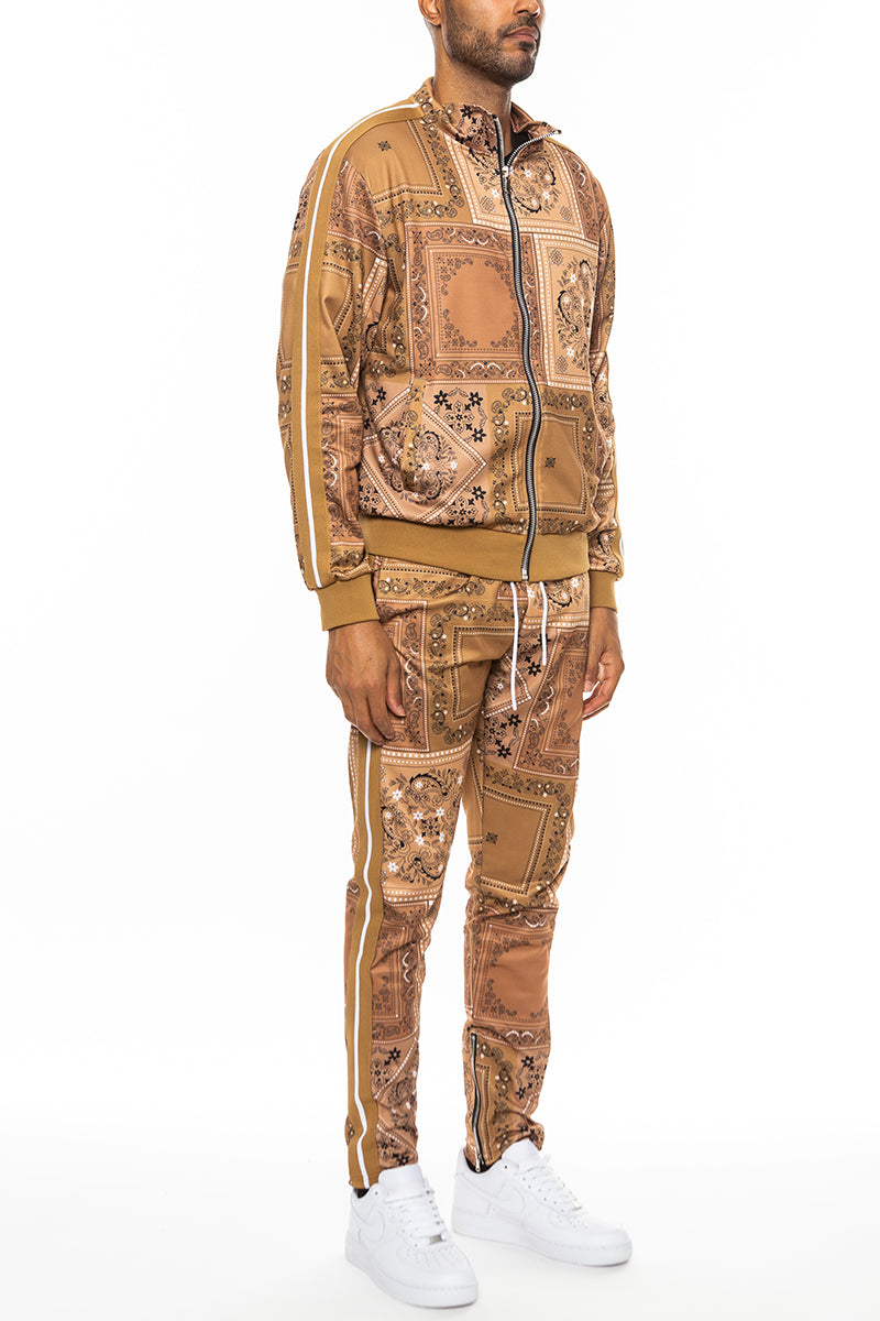 Paisley All Over Print Track Set – Full Zip Jacket & Bottoms