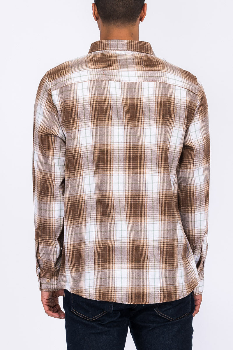 Men's Brushed Flannel Shirt – Cotton Blend
