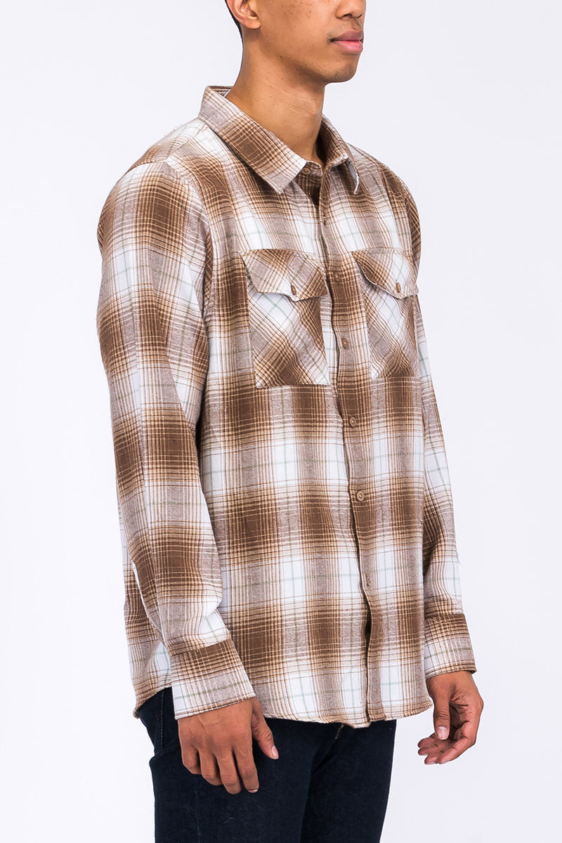 Men's Brushed Flannel Shirt – Cotton Blend