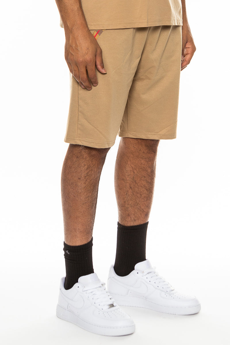 Checkered Detail Shorts – Cotton Blend