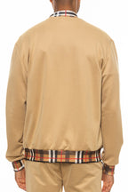 Checkered Detail Full-Zip Track Jacket