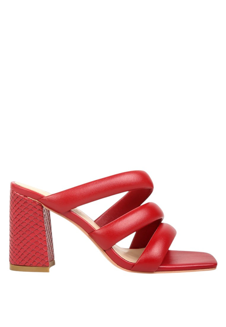 Kywe Textured Heel Chunky Strap Sandals