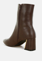 Kaira Metallic Accent Heel High Ankle Boots