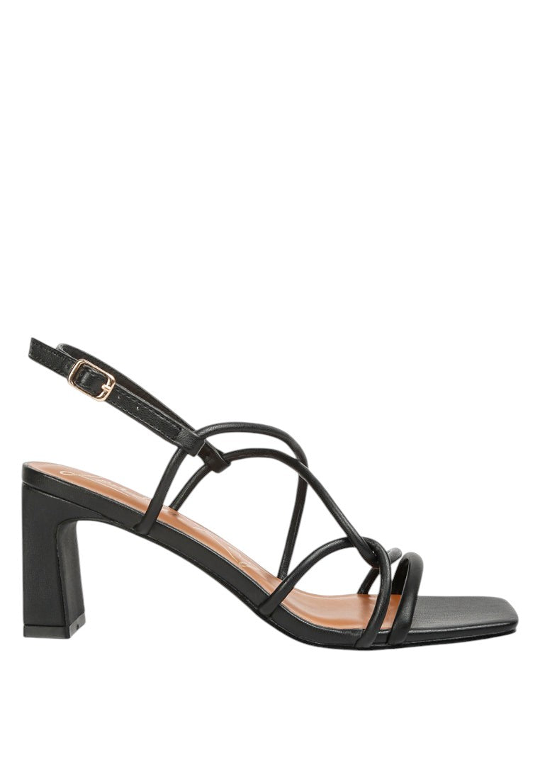 Andrea Knotted Straps Block Heeled Sandals