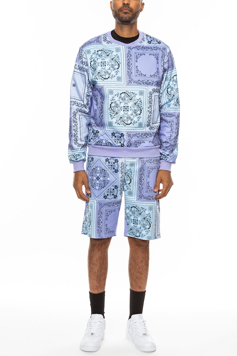 Paisley All Over Print Crew Track Set