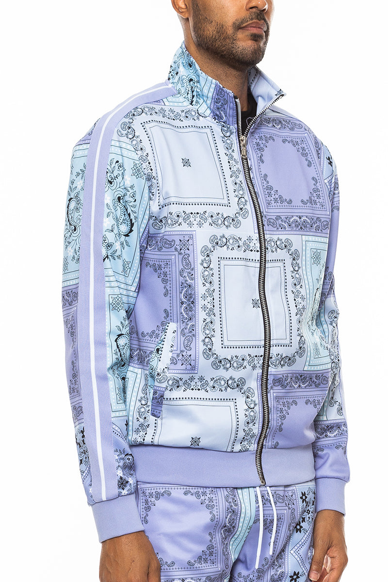Paisley All Over Print Full-Zip Track Jacket
