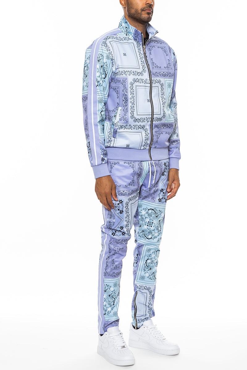 Paisley All Over Print Track Set – Full Zip Jacket & Bottoms