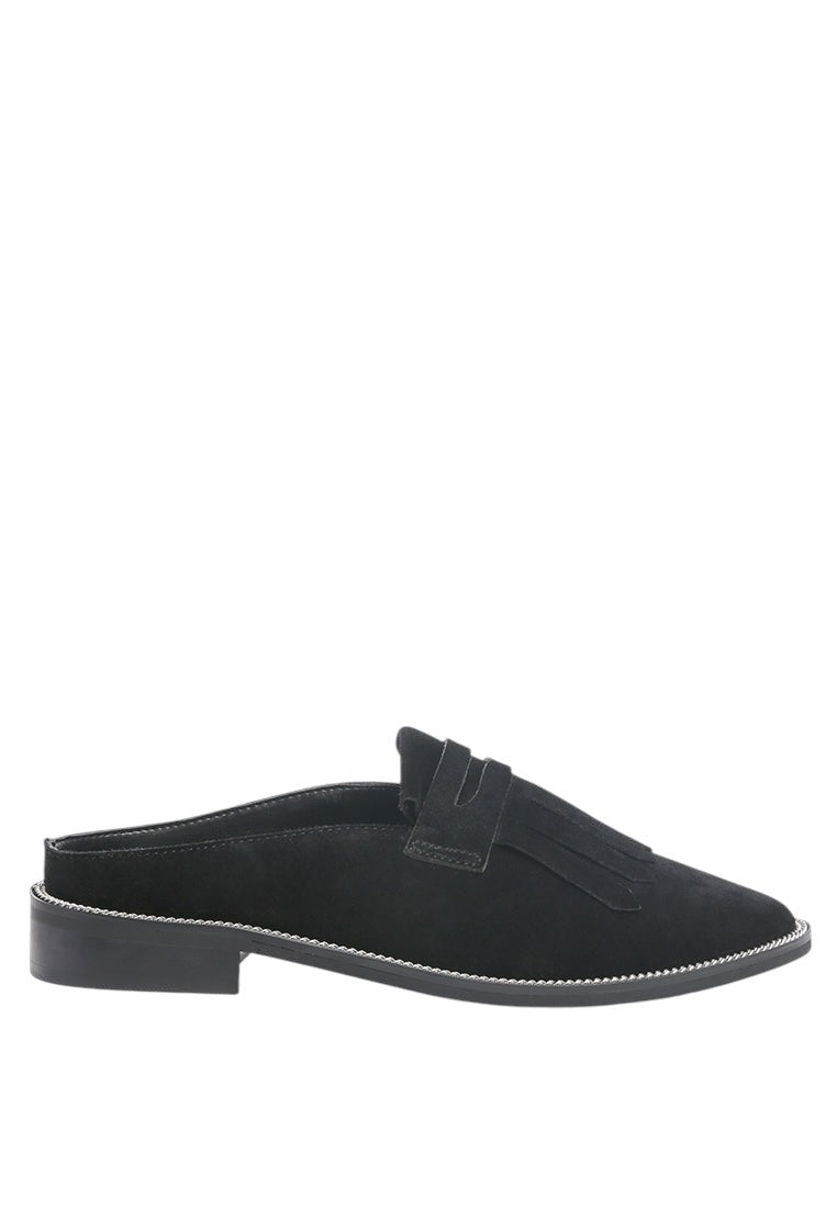 Lena Suede Walking Loafer Mules