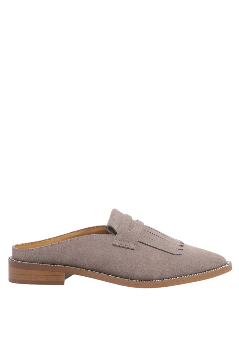 Lena Suede Walking Loafer Mules