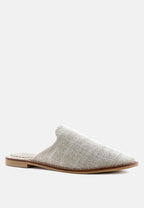 Lia Handcrafted Canvas Mules