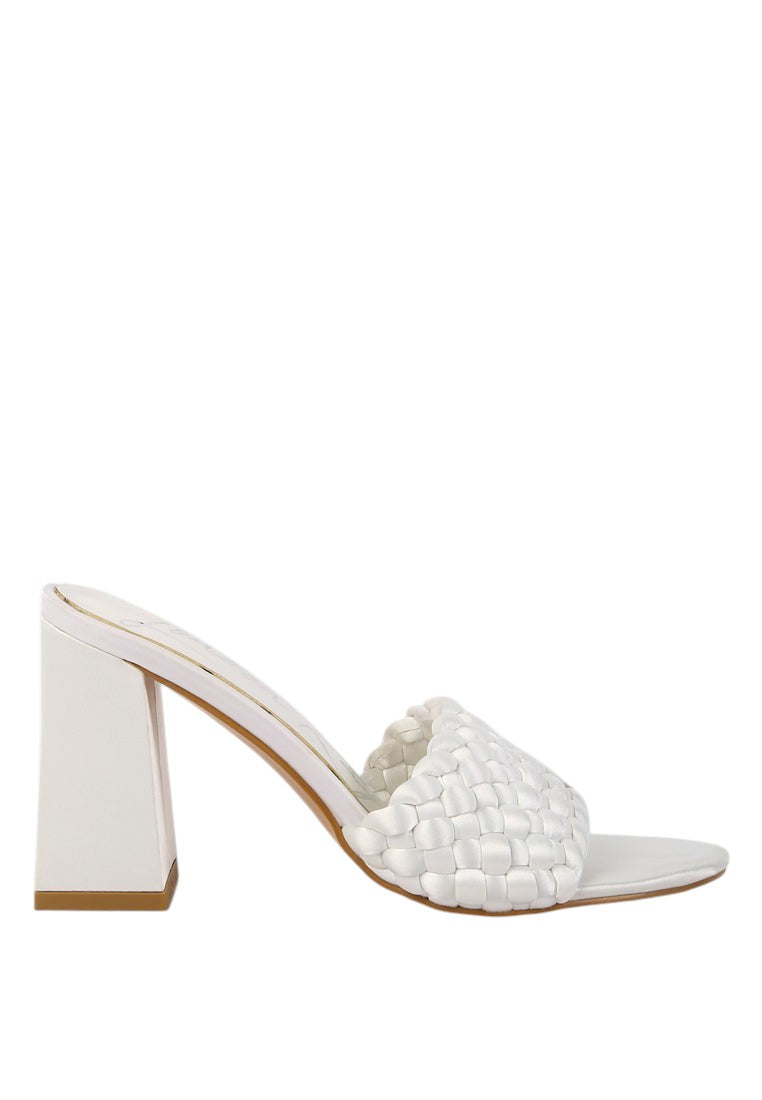Lust Look Braided Satin Block Sandals