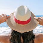 Fray Edge Color Block Panama Hat