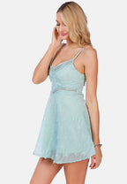 Lace Detail Dobby Slip Dress