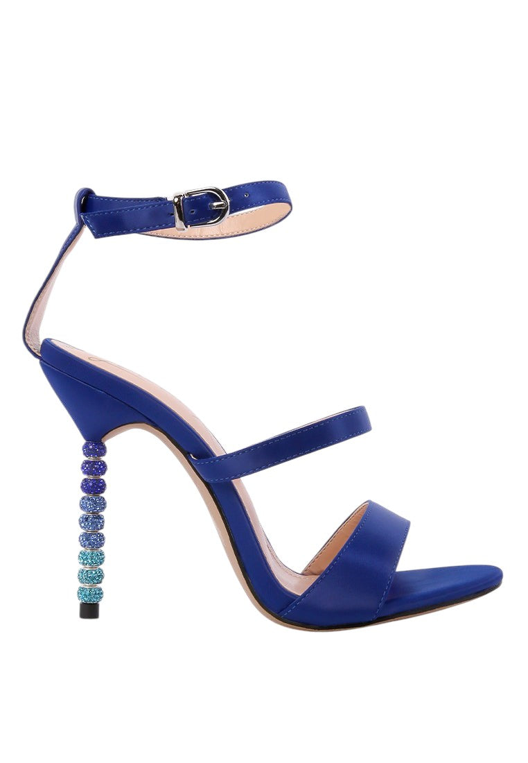 Lawsuit Rhinestone Ball Heel Satin Sandals