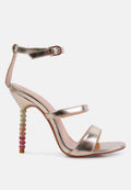 Lawsuit Rhinestone Ball Heel Satin Sandals