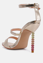 Lawsuit Rhinestone Ball Heel Satin Sandals