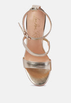 Lawsuit Rhinestone Ball Heel Satin Sandals