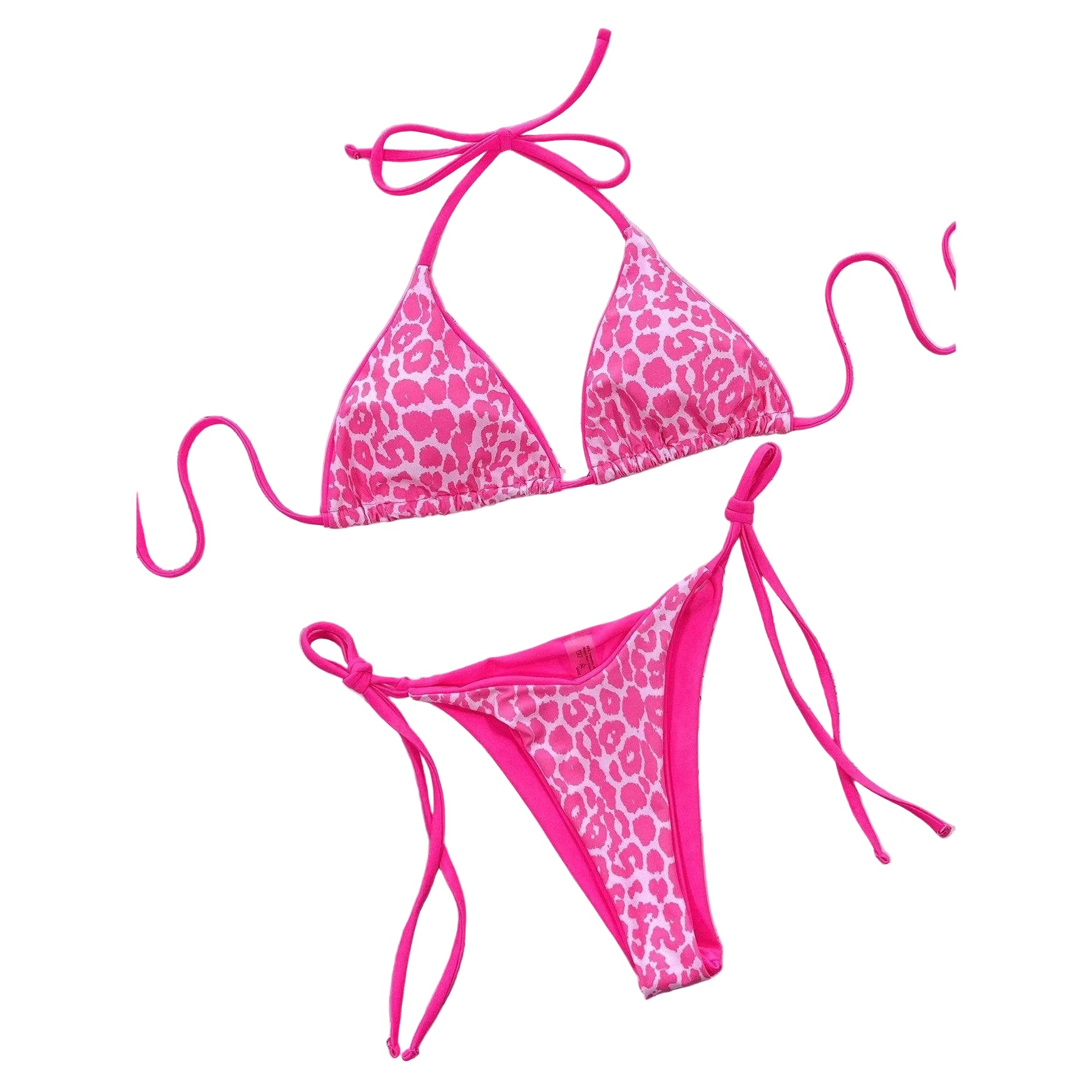 Leopard Halter Neck Bikini Set - VacationGrabs