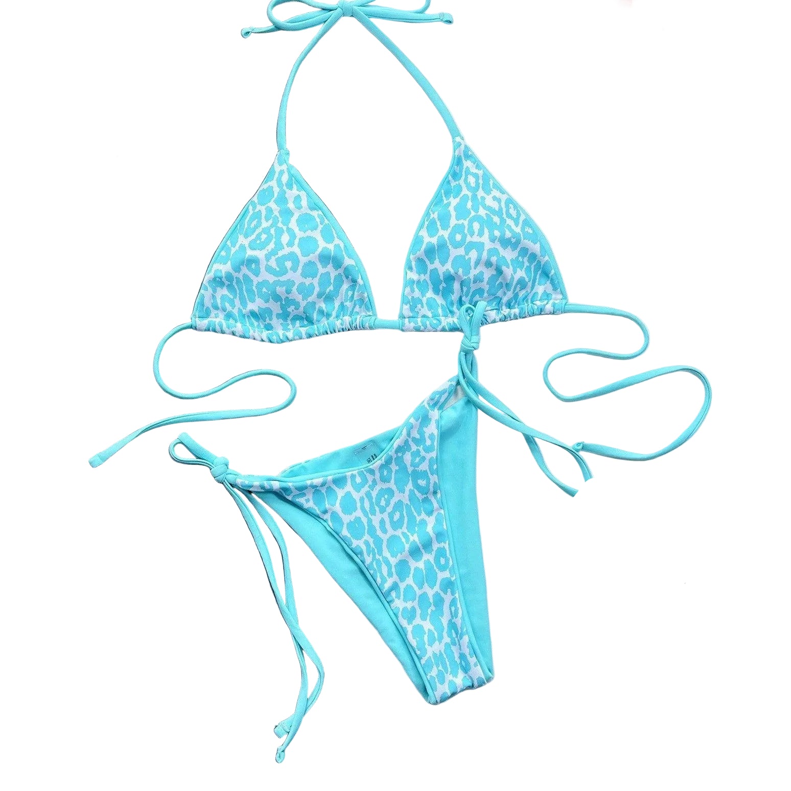 Leopard Halter Neck Bikini Set - VacationGrabs