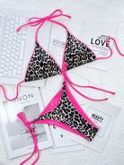 Women's Swimwear - 2PC Leopard Halter Neck Bikini Set
