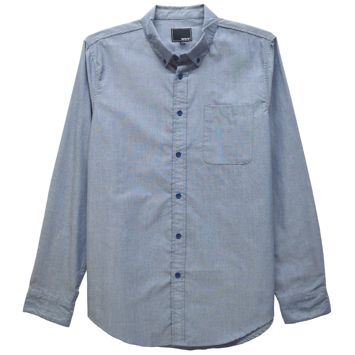 Classic Long Sleeve Button-Down Shirt with Chest Pocket