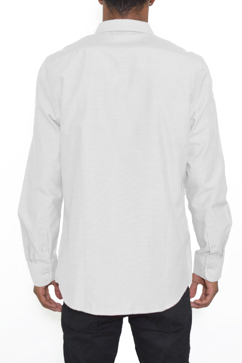 Classic Long Sleeve Button-Down Shirt with Chest Pocket