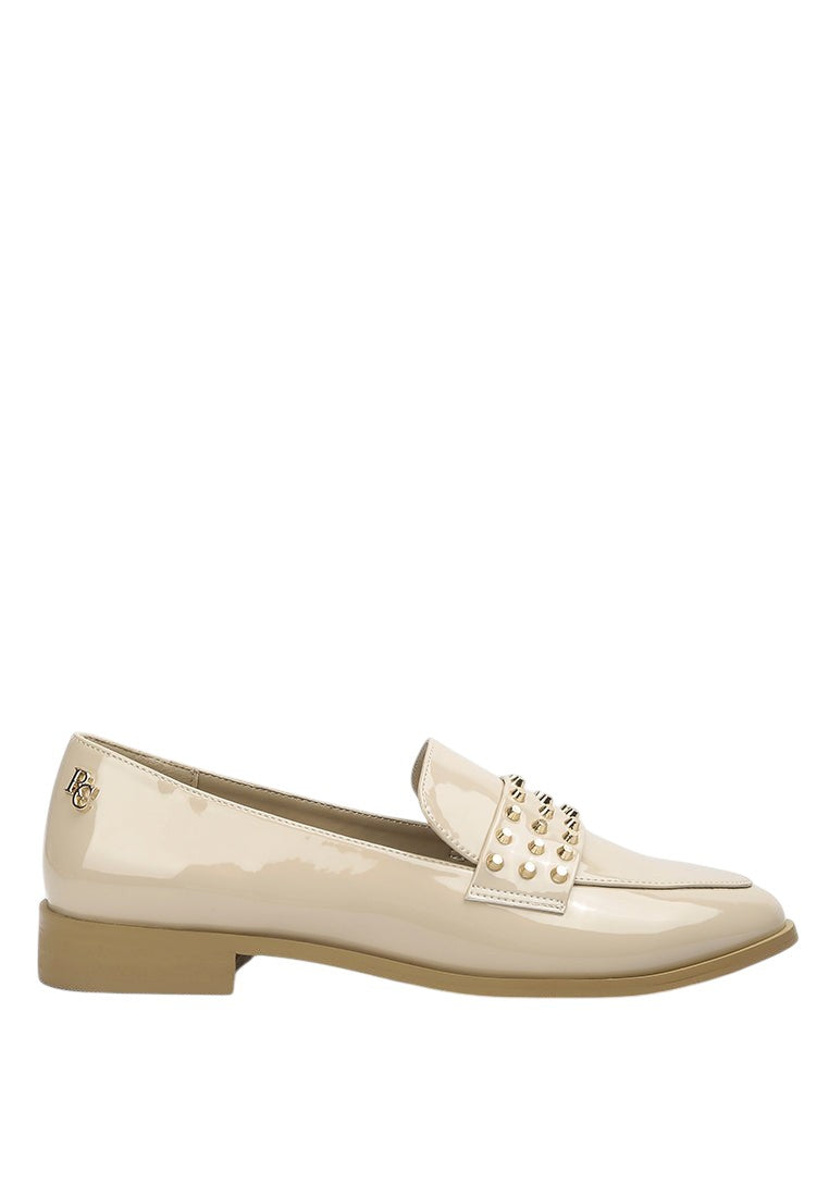 Meanbabe Semicasual Stud Detail Patent Loafers