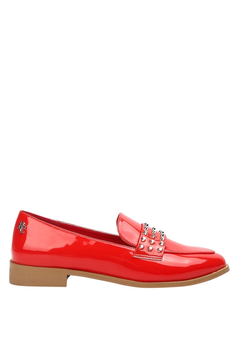 Meanbabe Semicasual Stud Detail Patent Loafers