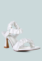 Merker Ruched Spool Heel Casual Sandals