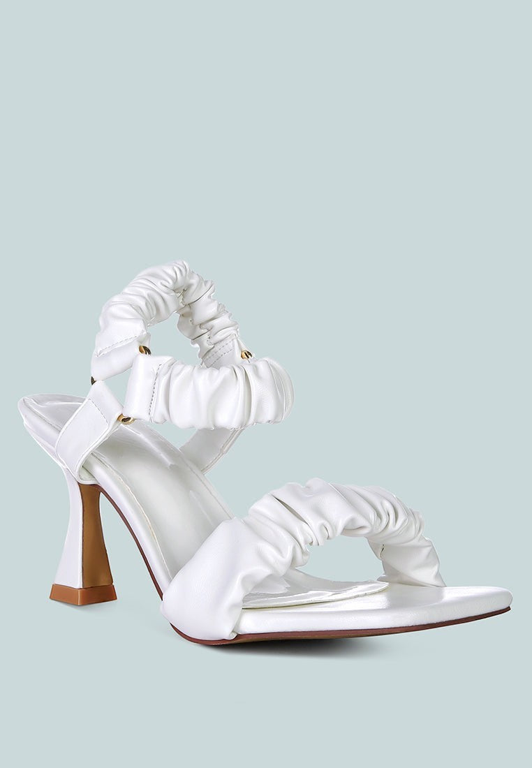 Merker Ruched Spool Heel Casual Sandals