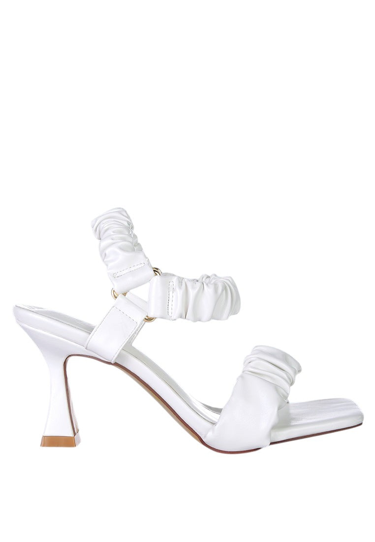 Merker Ruched Spool Heel Casual Sandals