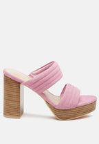Mille-Feux Suede Slip-On Block Heeled Sandal