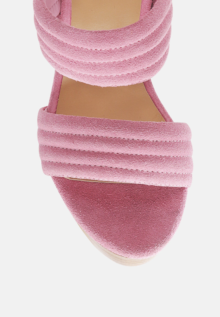 Mille-Feux Suede Slip-On Block Heeled Sandal