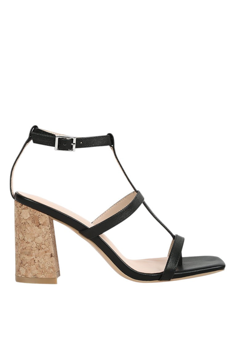 Mirabella Open Square Toe Block Heel Sandals