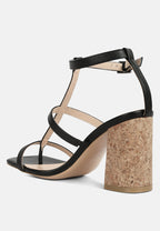 Mirabella Open Square Toe Block Heel Sandals