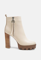 High Heeled Leather Ankle Boot