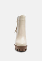 High Heeled Leather Ankle Boot