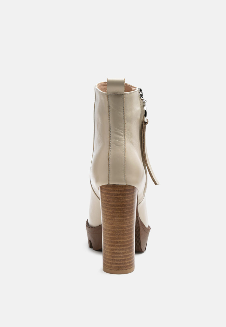 High Heeled Leather Ankle Boot