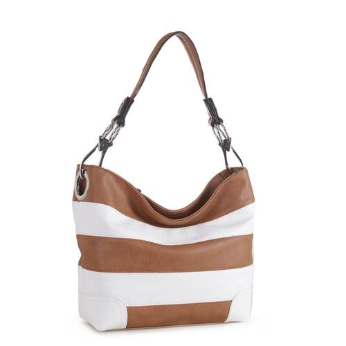 Wallets, Handbags & Accessories Emily Soft Vegan Leather Stripe Hobo Handbag For Women