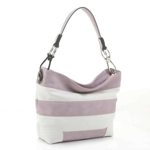 Wallets, Handbags & Accessories Emily Soft Vegan Leather Stripe Hobo Handbag For Women